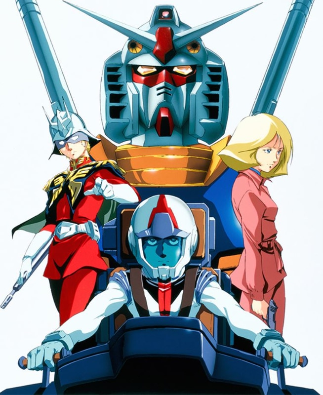 中央がアムロ、左がシャア、右がセイラ。ガンダムは群像劇であり、様々な人々の運命が交差する