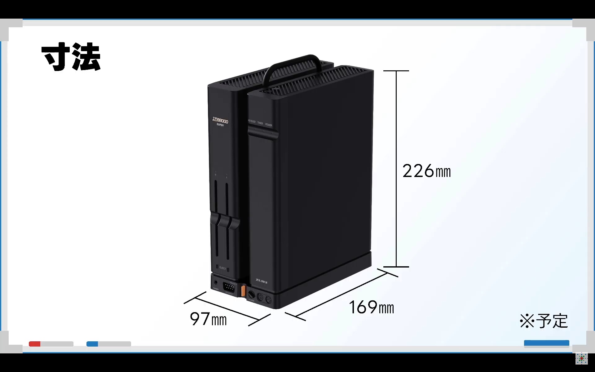 サイズは226mm×97mm×169mmへと大型化