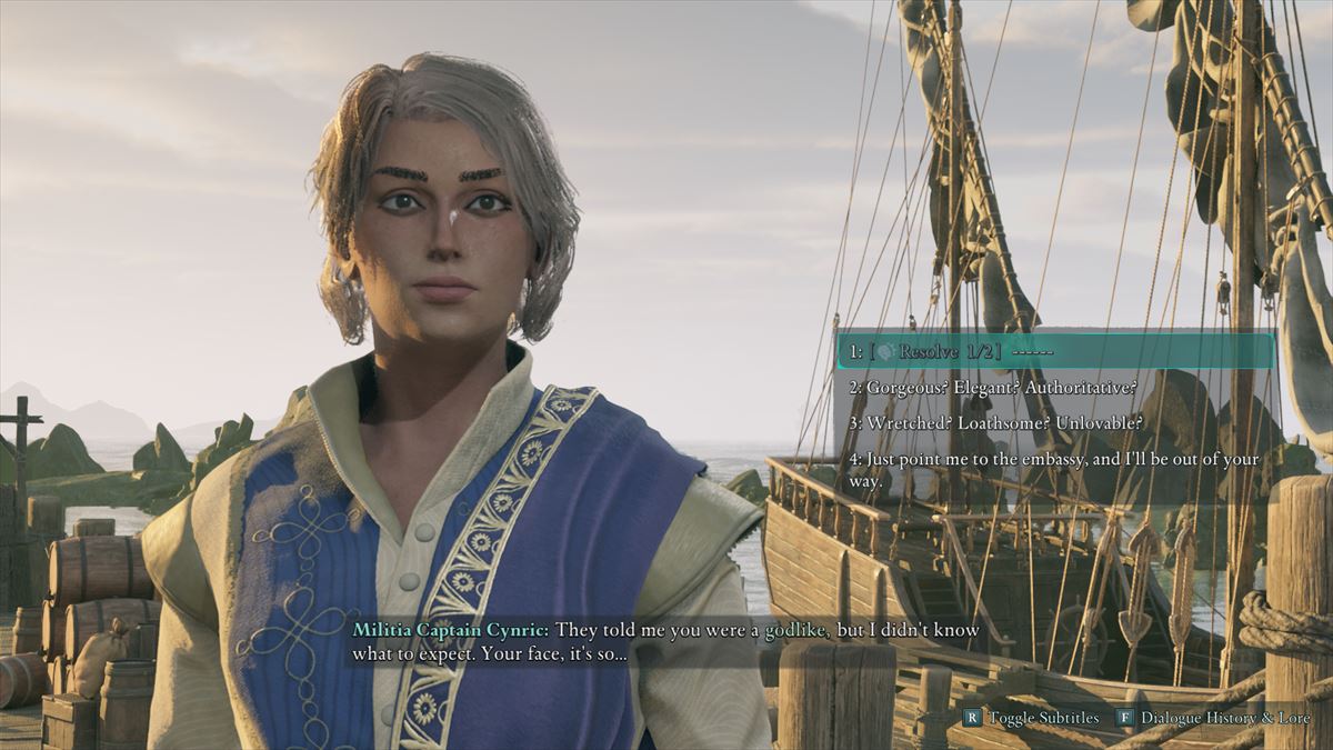 会話のテキストは膨大かつ、素性やステータスによって選択肢が変化する。周回するたびに異なる展開と遭遇しそうだ