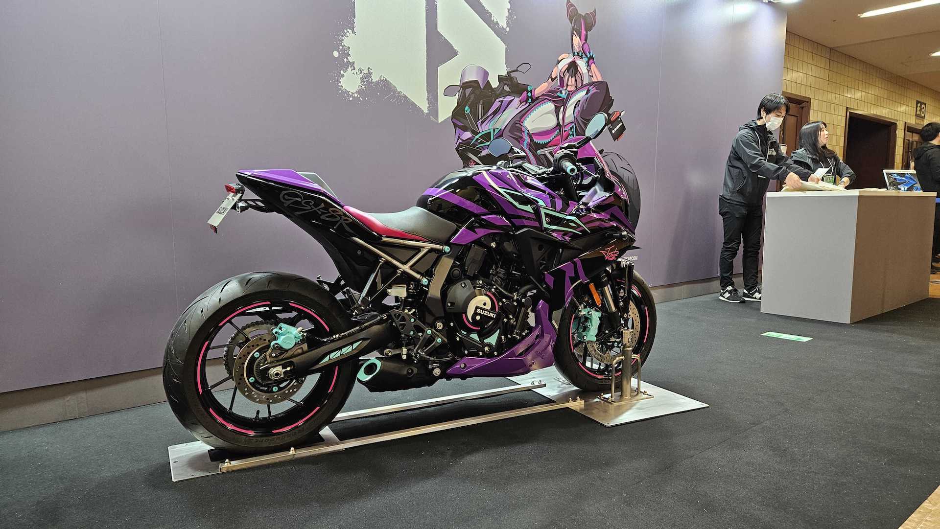 コラボバイク「GSX-8R Tuned by JURI」。特別につくられた機体で、残念がら非売品となっている