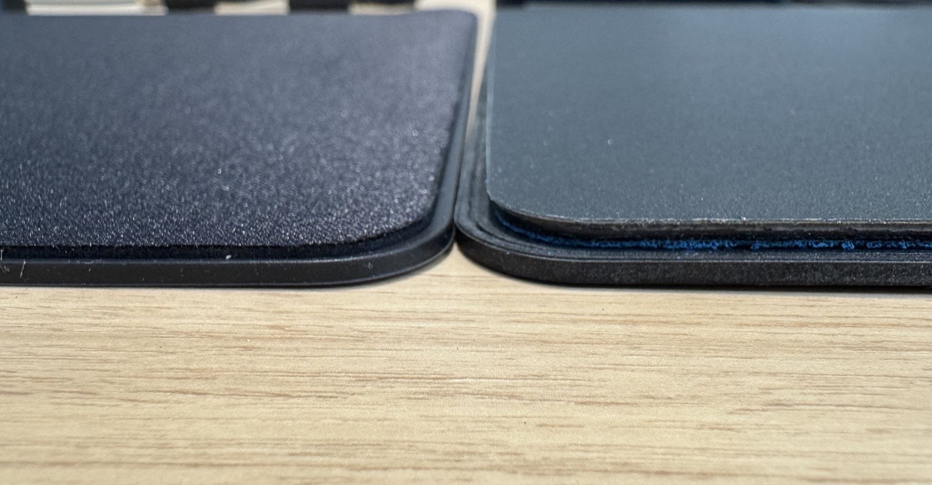 公称4mmから3.5mm圧に、0.5mm薄くなってるが、実測では1mm近く薄くなっている