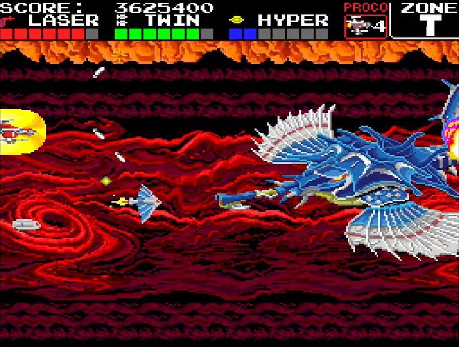 新登場の対ボス戦の予習を「ダライアスα」を利用してできたのも思い出深い（※写真はすべて「スーパーダライアス」のもの。念のため……）