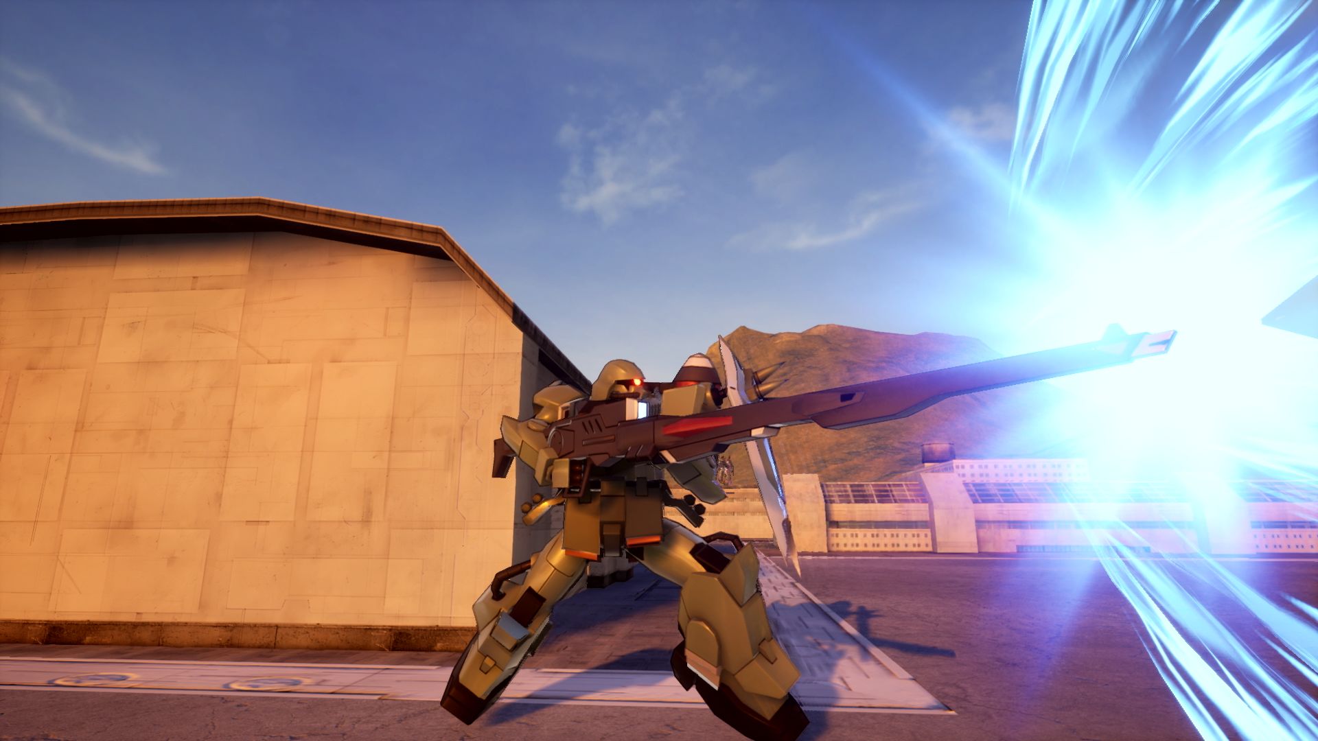 長距離ビーム砲M1500オルトロスを搭載し、遠距離攻撃に特化させたガナーウィザードを装備している