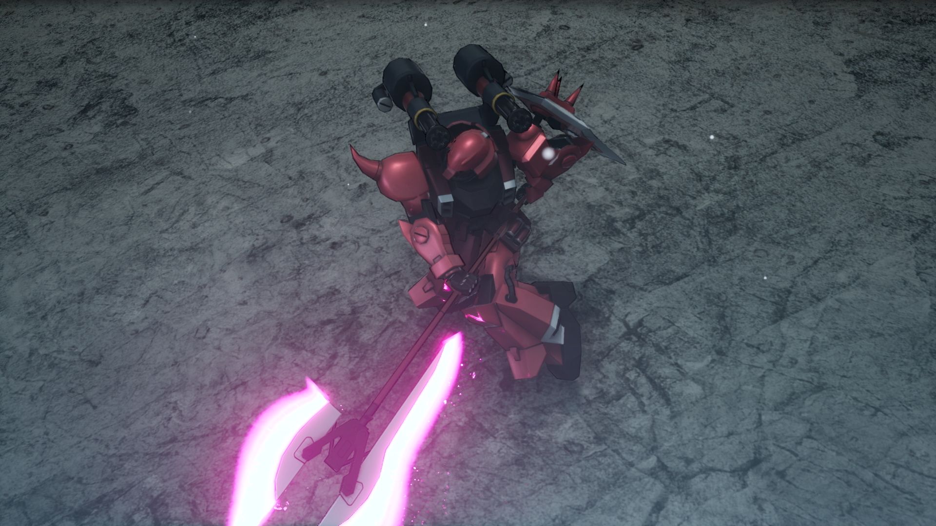 ルナマリア機にスラッシュウィザードを装備した機体。背部にビームガトリングとビームアックスを搭載し、近接戦闘に特化した武装が揃っている