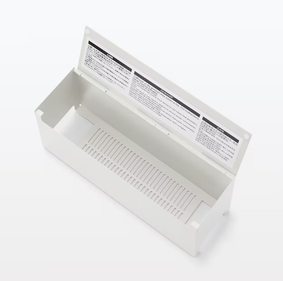 「スチールタップ収納箱フラップ式・ホワイトグレー」