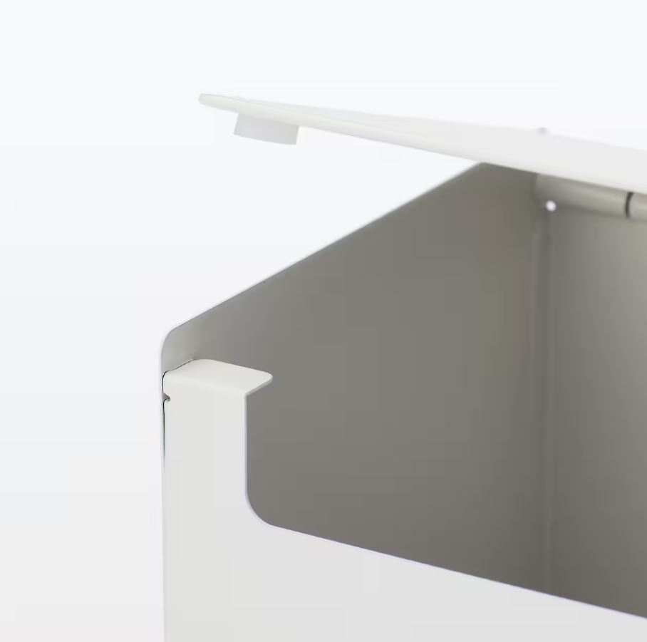 「スチールタップ収納箱フラップ式・ホワイトグレー」