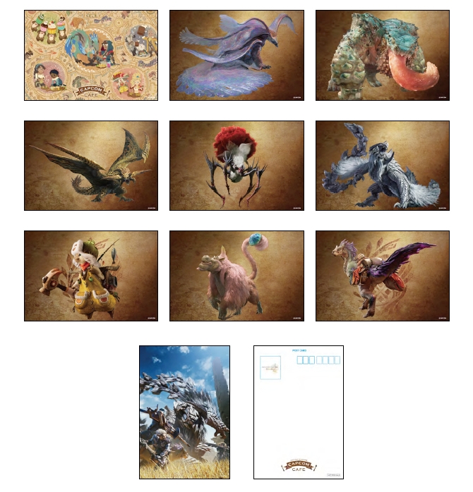 カフェメニューの利用3,000円毎にプロマイド風ポストカードが1枚プレゼントされる(全10種類からランダム)