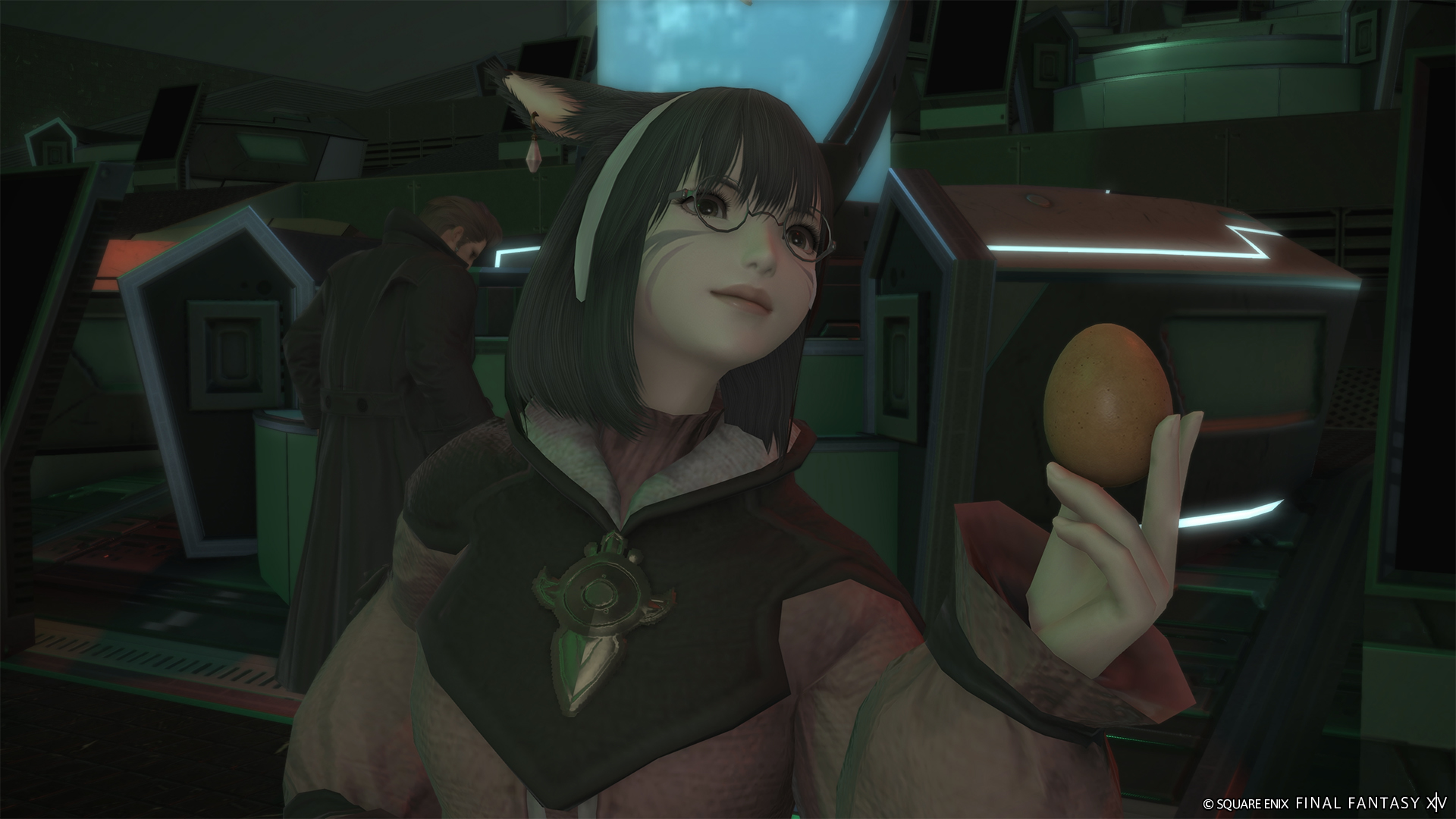 ハードボイルドな卵を手にしたナシュ