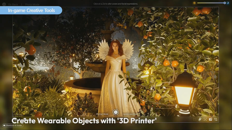 この世界に生きる「Zoi」自身やファッション、建築物のカスタマイズの細かさがウリの1つだ