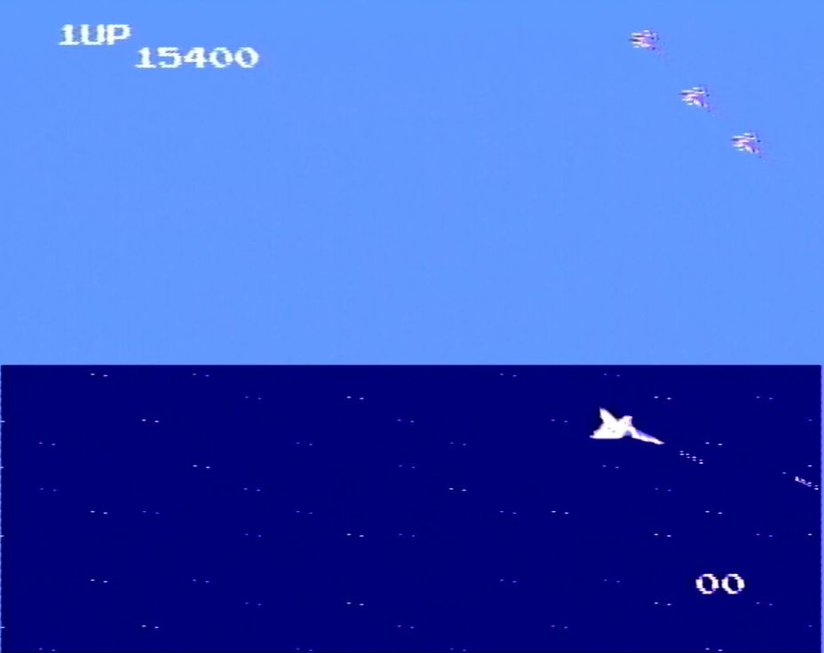 海上ステージでエネルギーを使い果たすと、着地できずに墜落してミスとなる