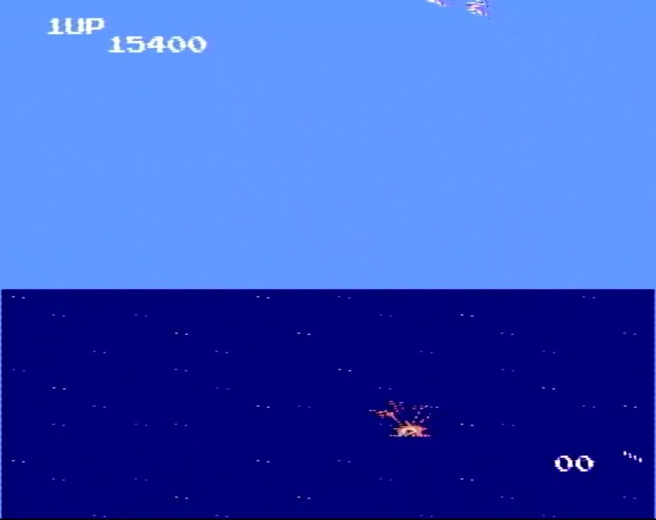 海上ステージでエネルギーを使い果たすと、着地できずに墜落してミスとなる