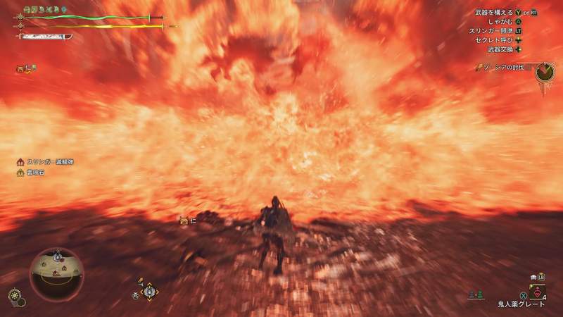 事前に属性スリンガー弾を用意しておけば安全なエリアをゾ・シアの近くに確保できる