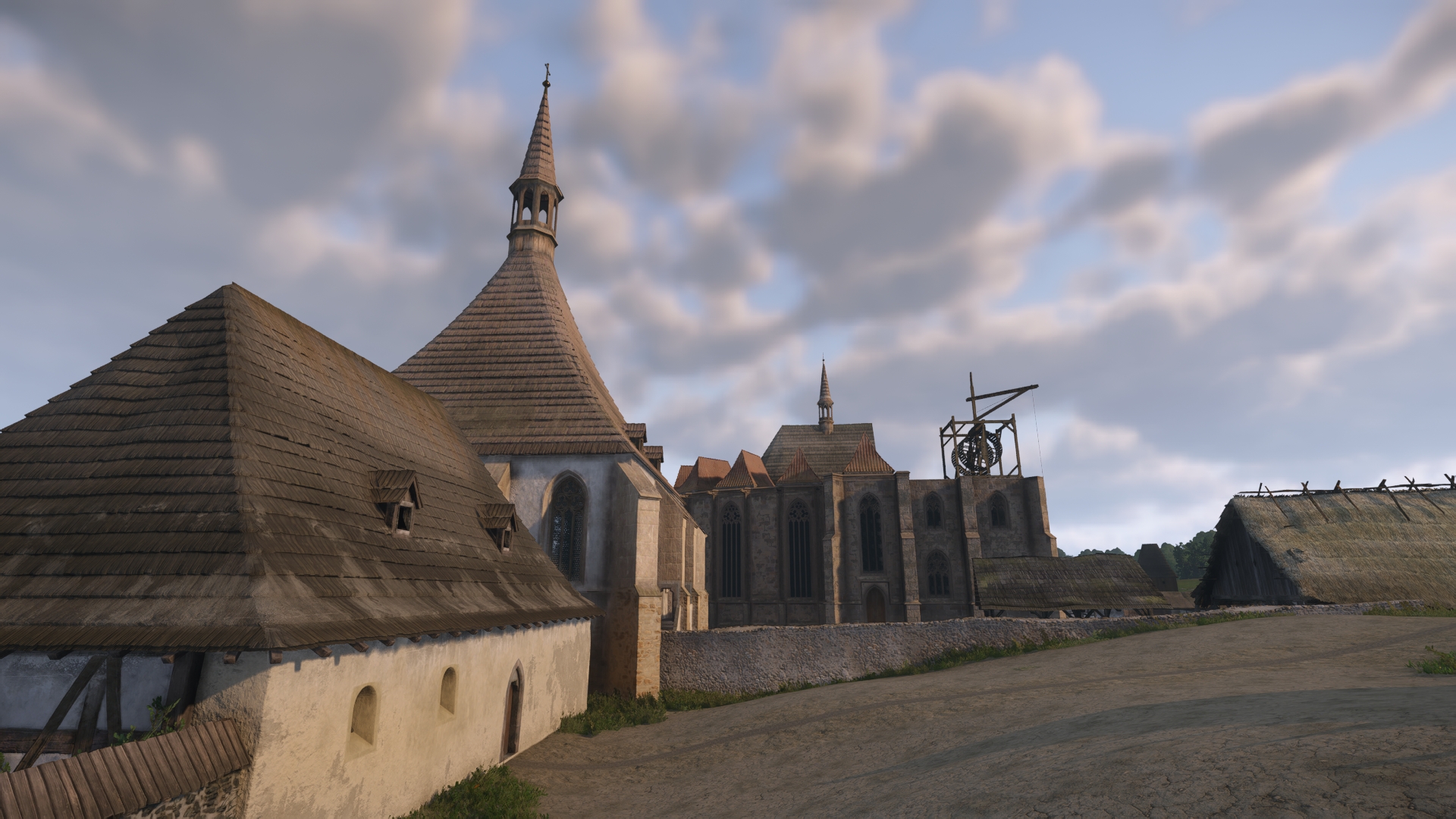 「KCD2」での聖バルボラ教会。ほぼ何もできていない状態