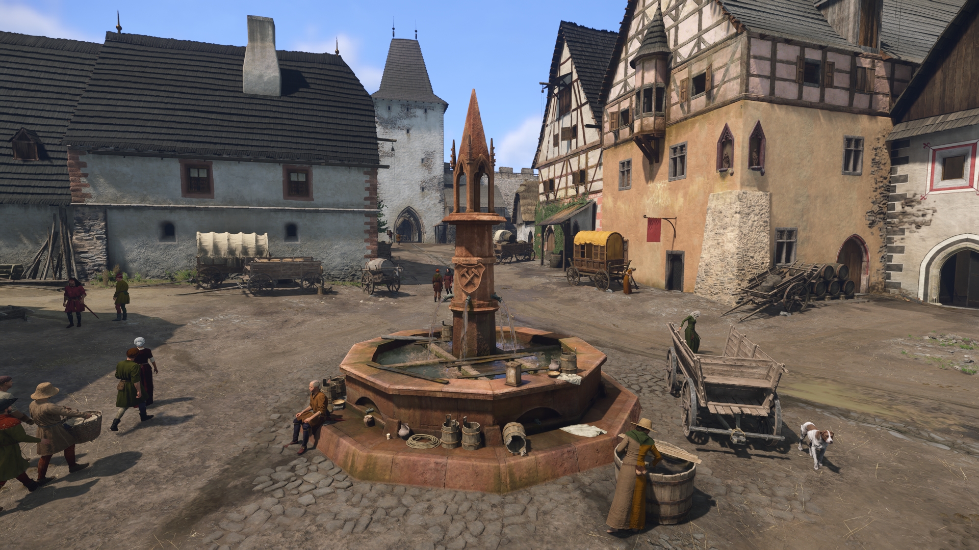 「KCD2」での同じ場所。もともとは噴水だったようだ