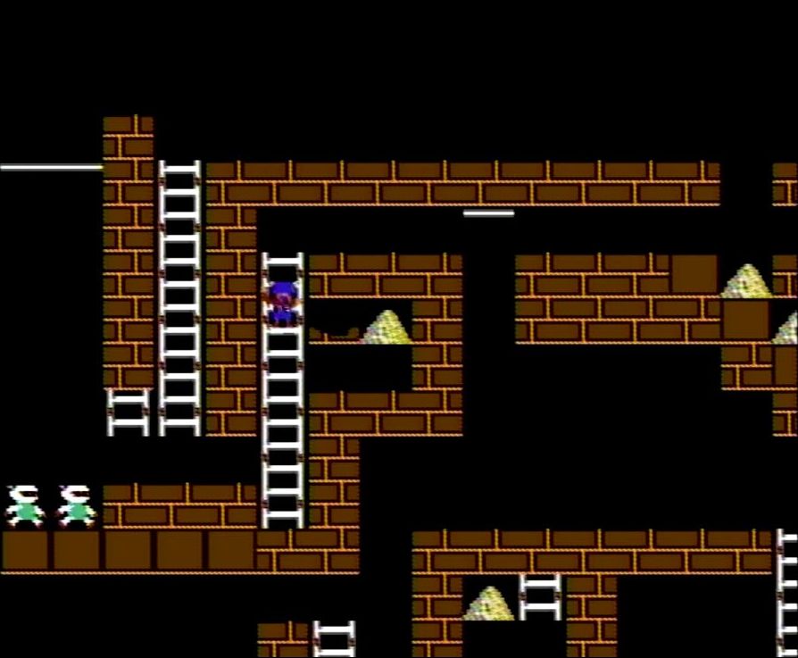 レンガが復元するタイミングで、下部のレンガを掘り……