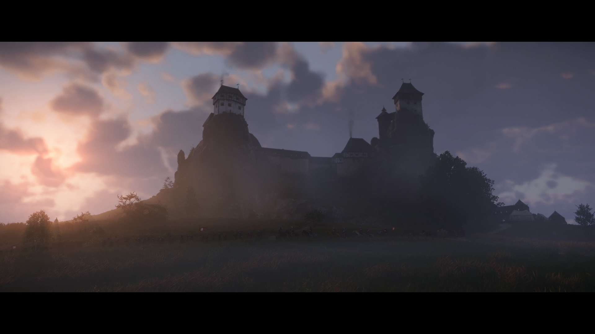 「KCD2」でのトロスキー城。今もそうだが、当時であればかなりの存在感と威圧感があったことだろう