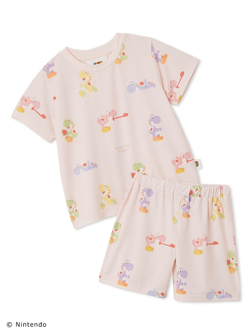 【スーパーマリオ】【キッズ】キノピオ＆ヨッシーTシャツ&ショートパンツセット 8,800円 ＜カラー：PNK＞＜サイズ：90、100、110、120＞