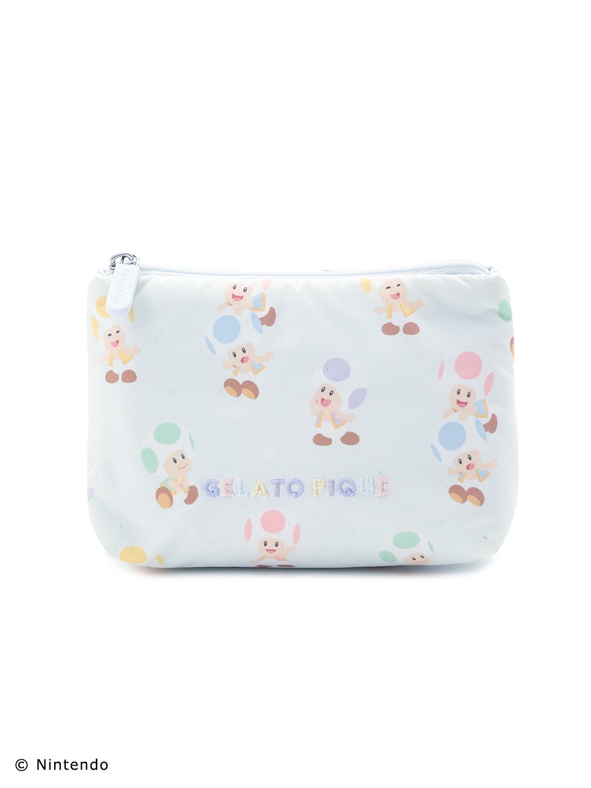 【スーパーマリオ】キノピオ＆ヨッシー総柄ティッシュポーチ 3,960円 ＜カラー：BLU＞＜サイズ：フリー＞