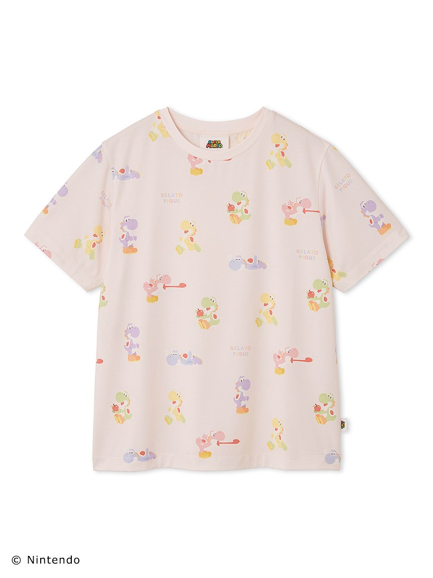【スーパーマリオ】【レディース】キノピオ＆ヨッシーTシャツ 5,390円 ＜カラー：PNK＞＜サイズ：フリー＞