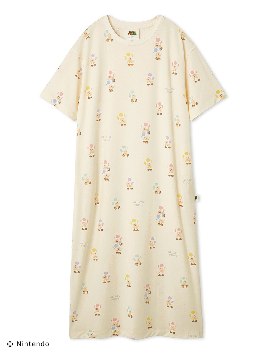 【スーパーマリオ】【レディース】キノピオ＆ヨッシーワンピース 7,920円 ＜カラー：CRM＞＜サイズ：フリー＞