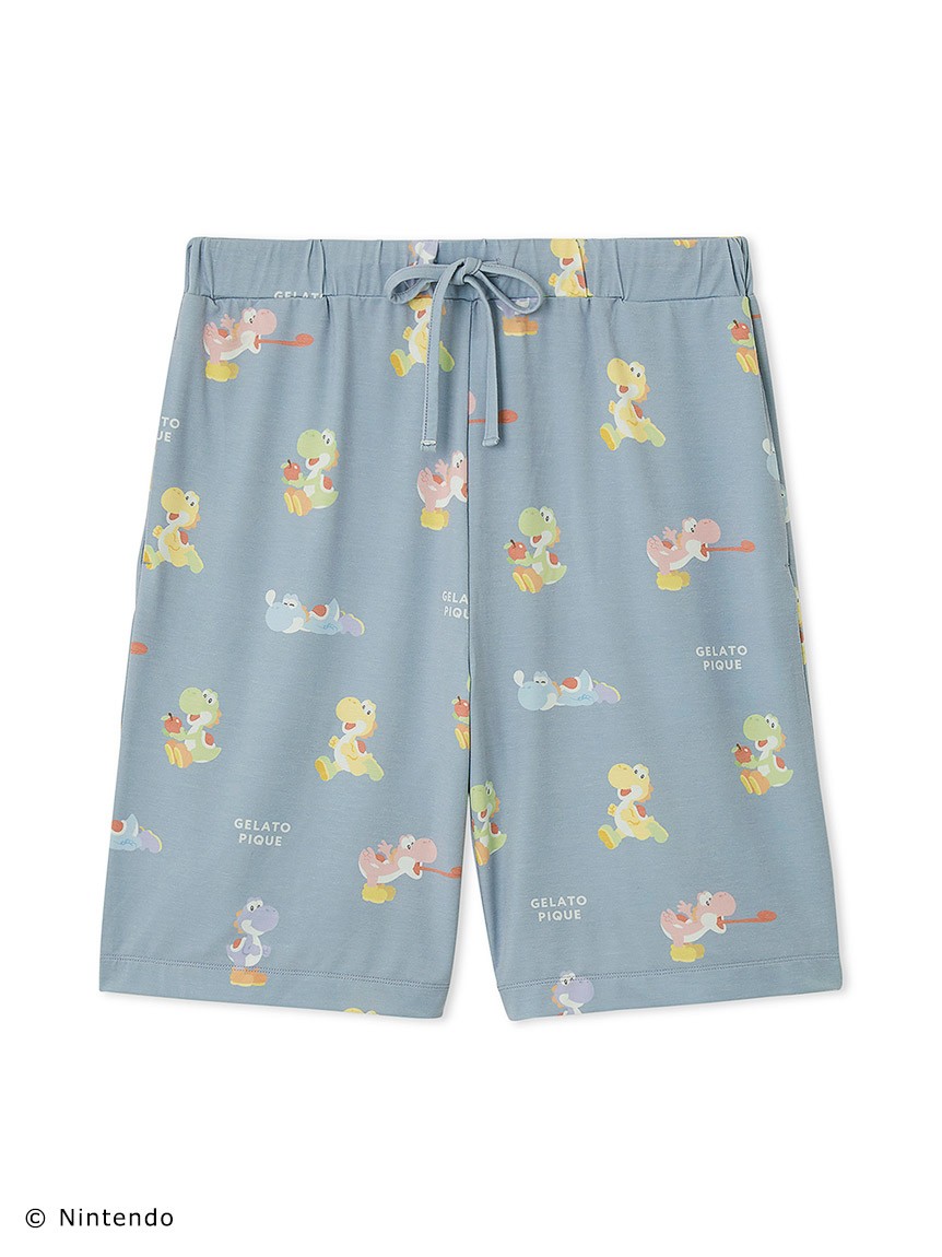 【スーパーマリオ】【メンズ】 キノピオ＆ヨッシーハーフパンツ 6,380円 ＜カラー：NVY＞＜サイズ：M、L＞