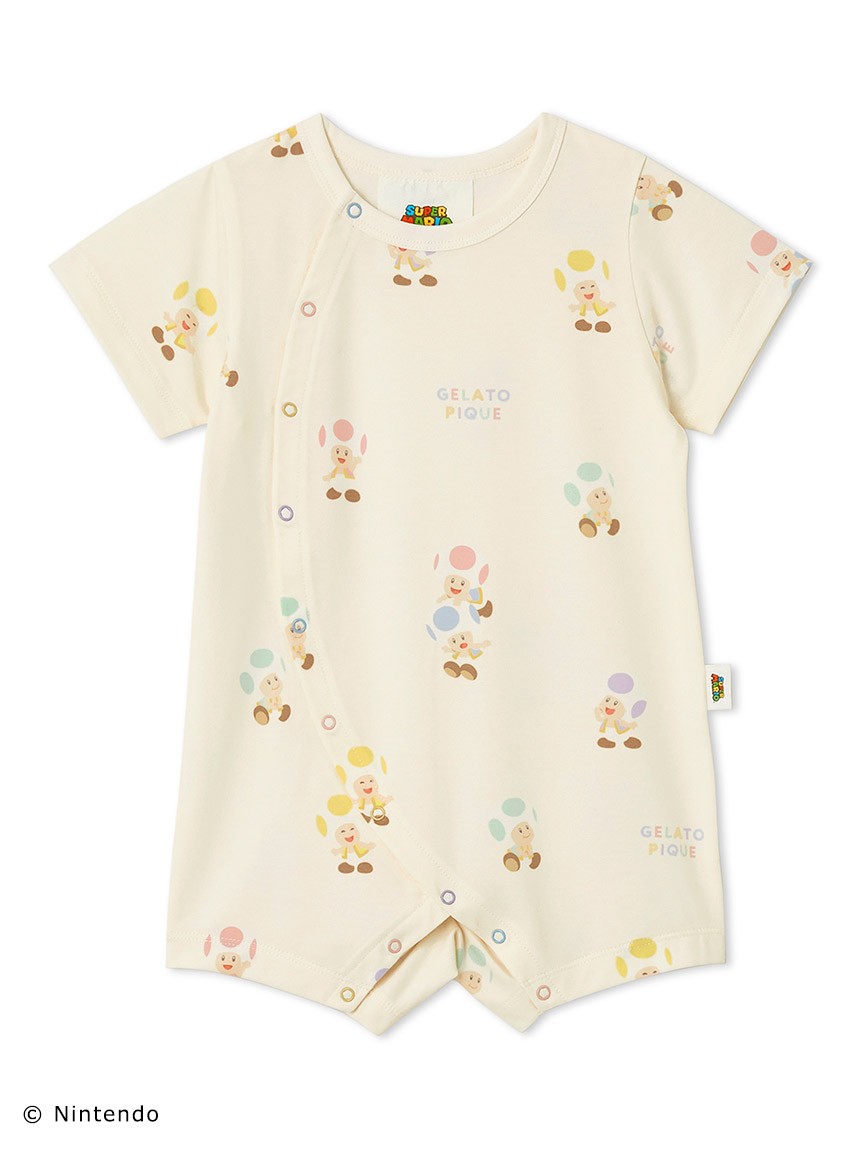 【スーパーマリオ】【ベビー】キノピオ＆ヨッシーロンパース 6,930円 ＜カラー：CRM＞＜サイズ：70、80＞