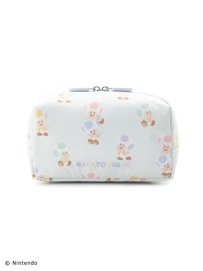 【スーパーマリオ】キノピオ＆ヨッシー総柄ポーチ 4,950円 ＜カラー：BLU＞＜サイズ：フリー＞