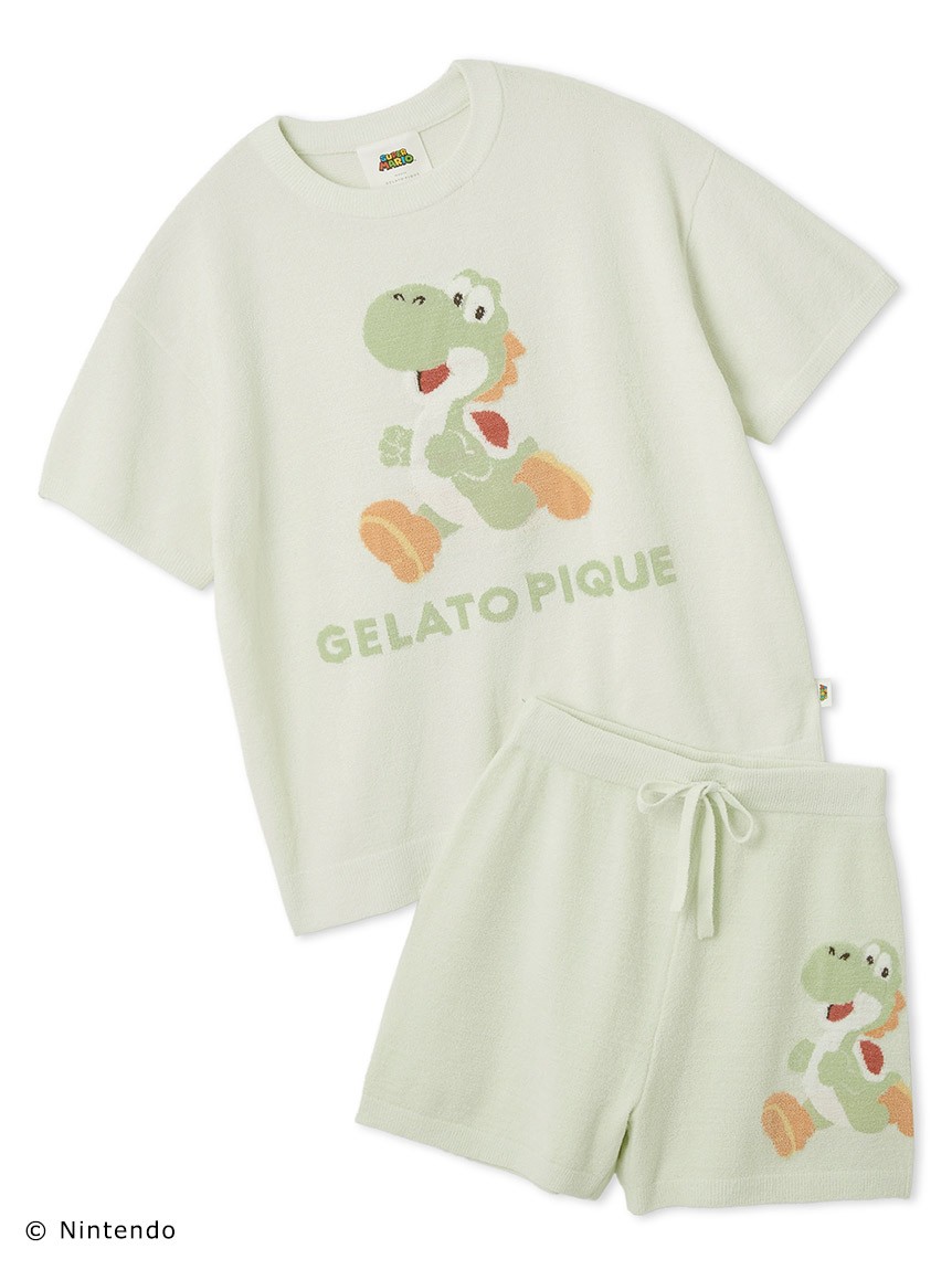 【スーパーマリオ】【レディース】キノピオ＆ヨッシージャガードプルオーバーショートパンツセット 16,280円 ＜カラー：MNT＞＜サイズ：フリー＞