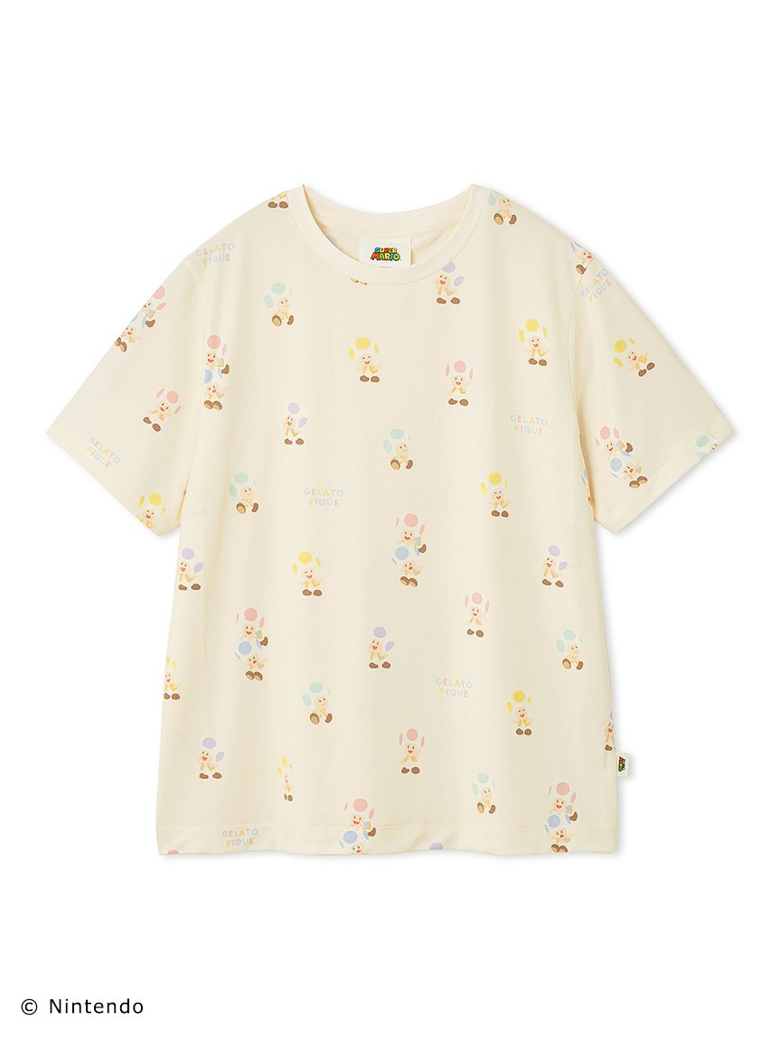 【スーパーマリオ】【レディース】キノピオ＆ヨッシーTシャツ 5,390円 ＜カラー：CRM＞＜サイズ：フリー＞