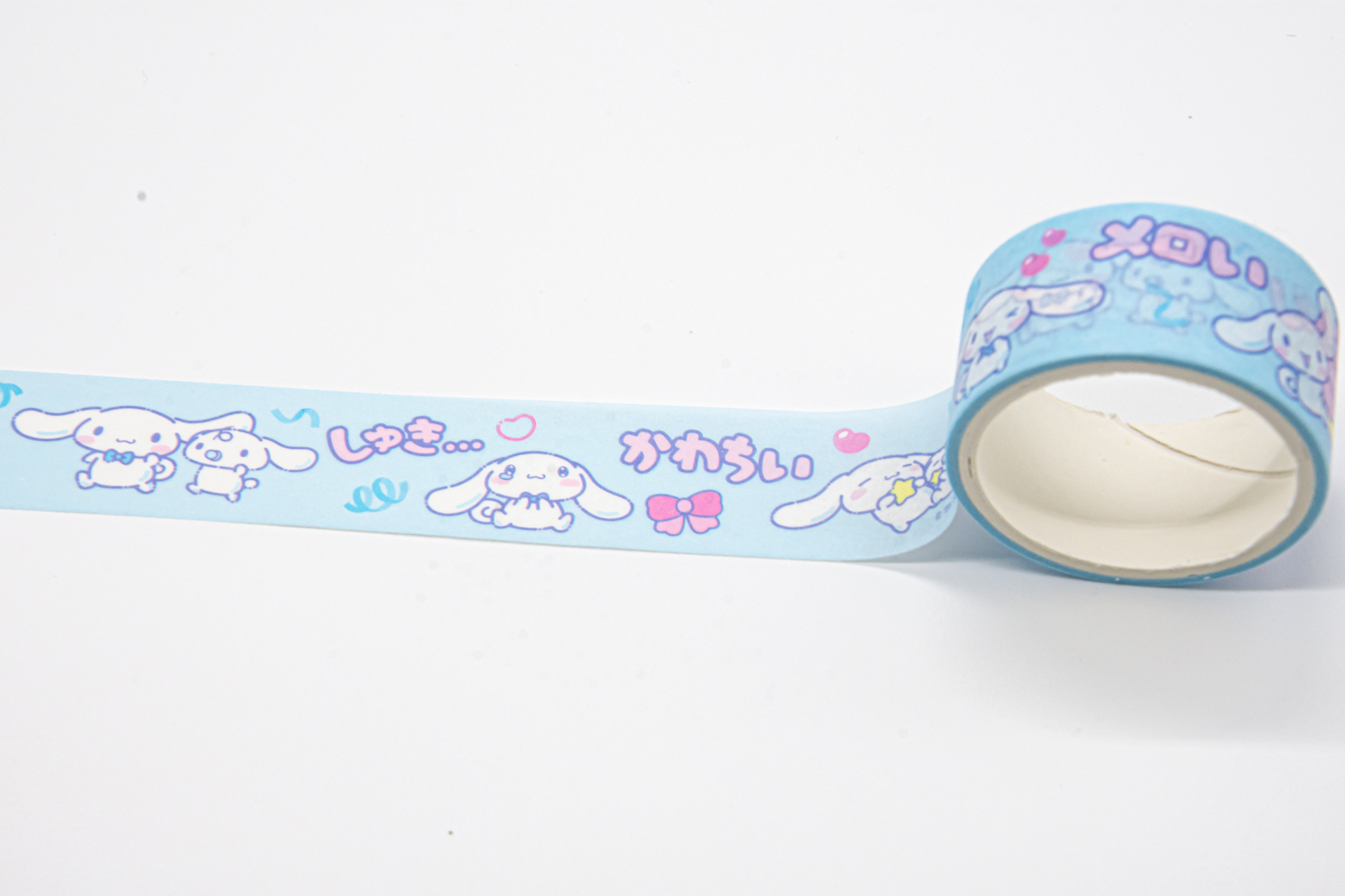 マスキングテープはポチャッコとシナモロール、本キャンペーンのオリジナルデザイン6パターンが詰め込まれたよくばりアイテム！