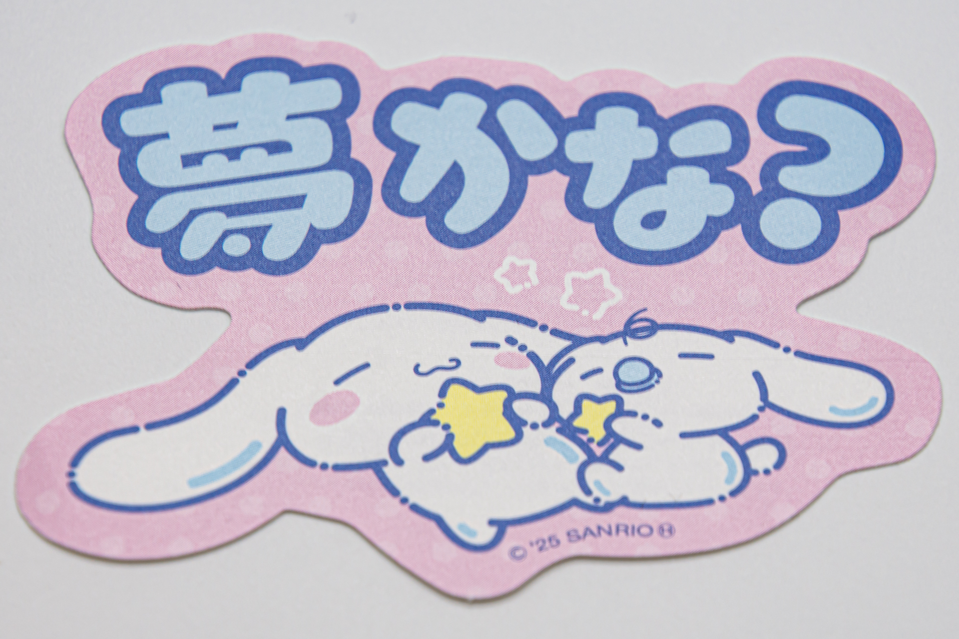 本キャンペーンオリジナルデザインのポチャッコとシナモロールのステッカー。貼ってしまうのがちょっともったいないと思ってしまうかわいさだ