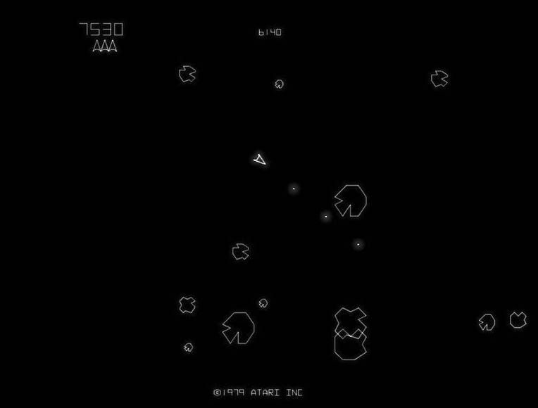 最も大きいサイズの隕石を破壊すると中型の隕石に分裂し、さらに撃つと小型の隕石に分裂して、小型の隕石を撃てば隕石が消滅する