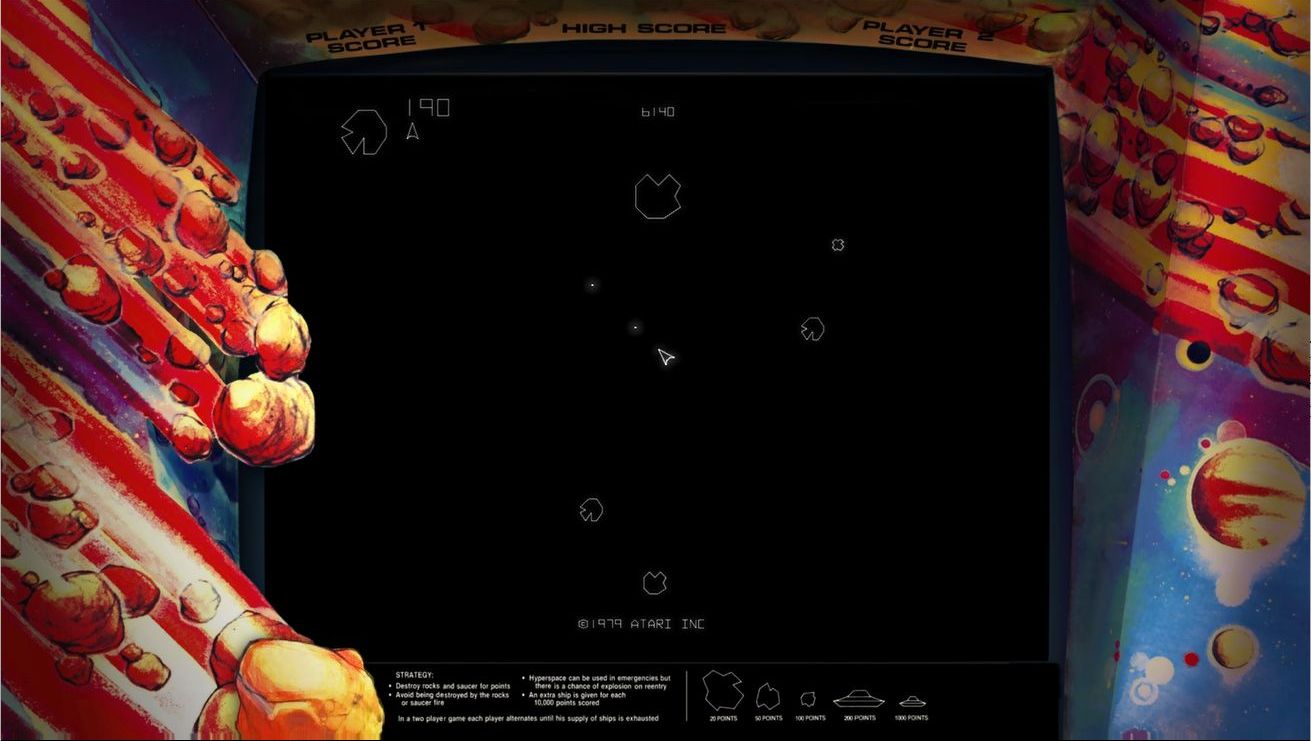 同様に、元祖「アステロイド」でも背景の設定を変更することができる