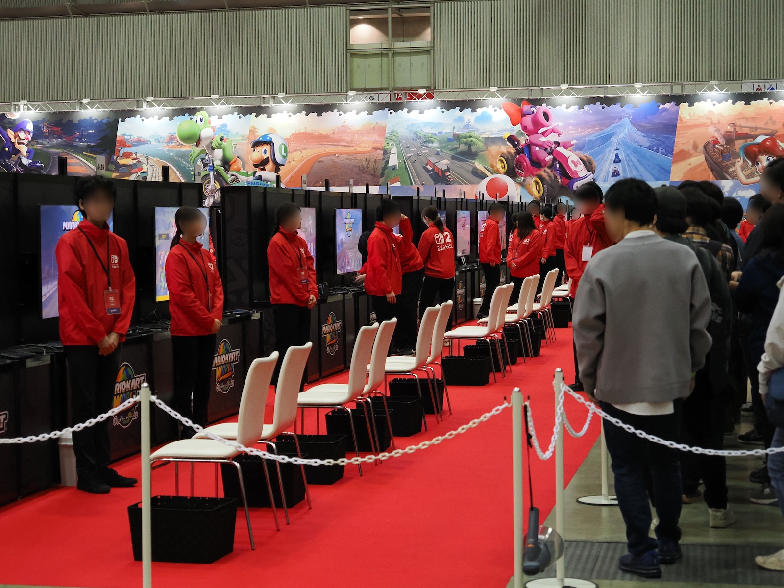 来場者全員が初めにプレイできる「マリオカート ワールド」の体験ブース