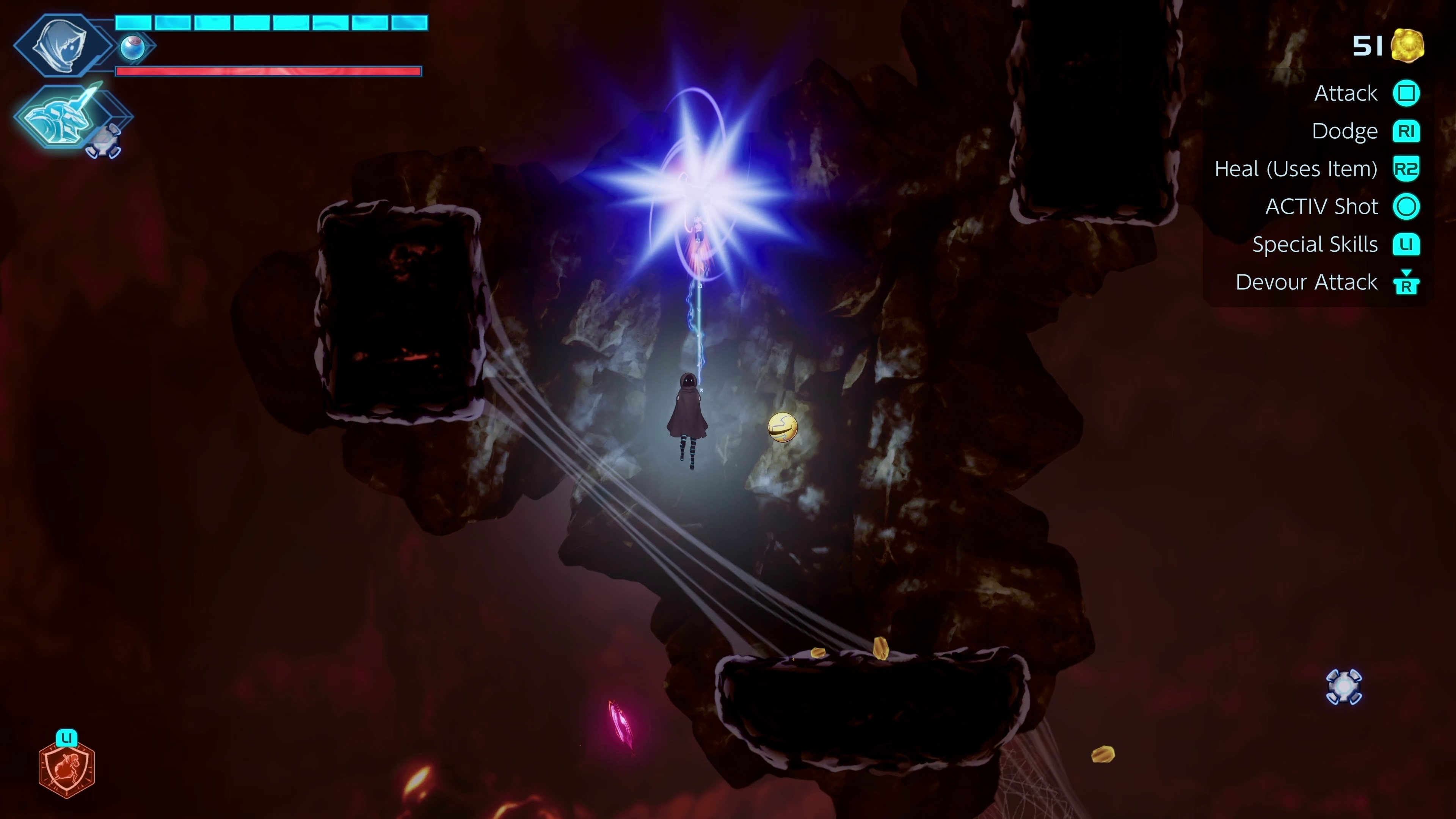 最初は難しいが、慣れてくるとワイヤーアクションで自由自在に移動ができゲームの面白さが増してくる。地面に触れることができない、ワイヤーアクションが必須のエリアなども待ち受けている