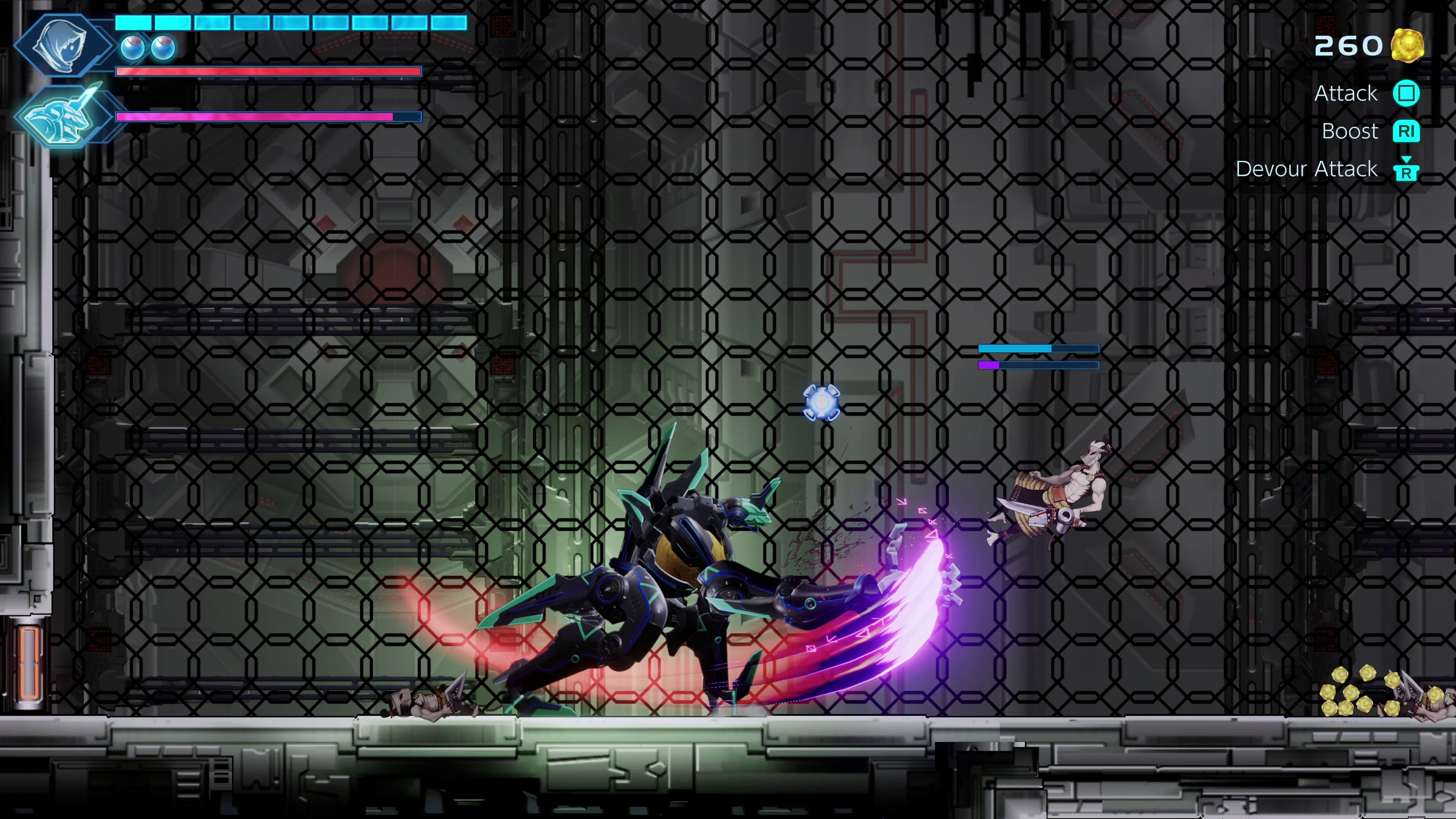 剣士がパワーエサのような見た目に変化して、それをPUCKが食らうことで変形。パックマンの原形をとどめないGAIA形態。雰囲気だけで間違いなく強い