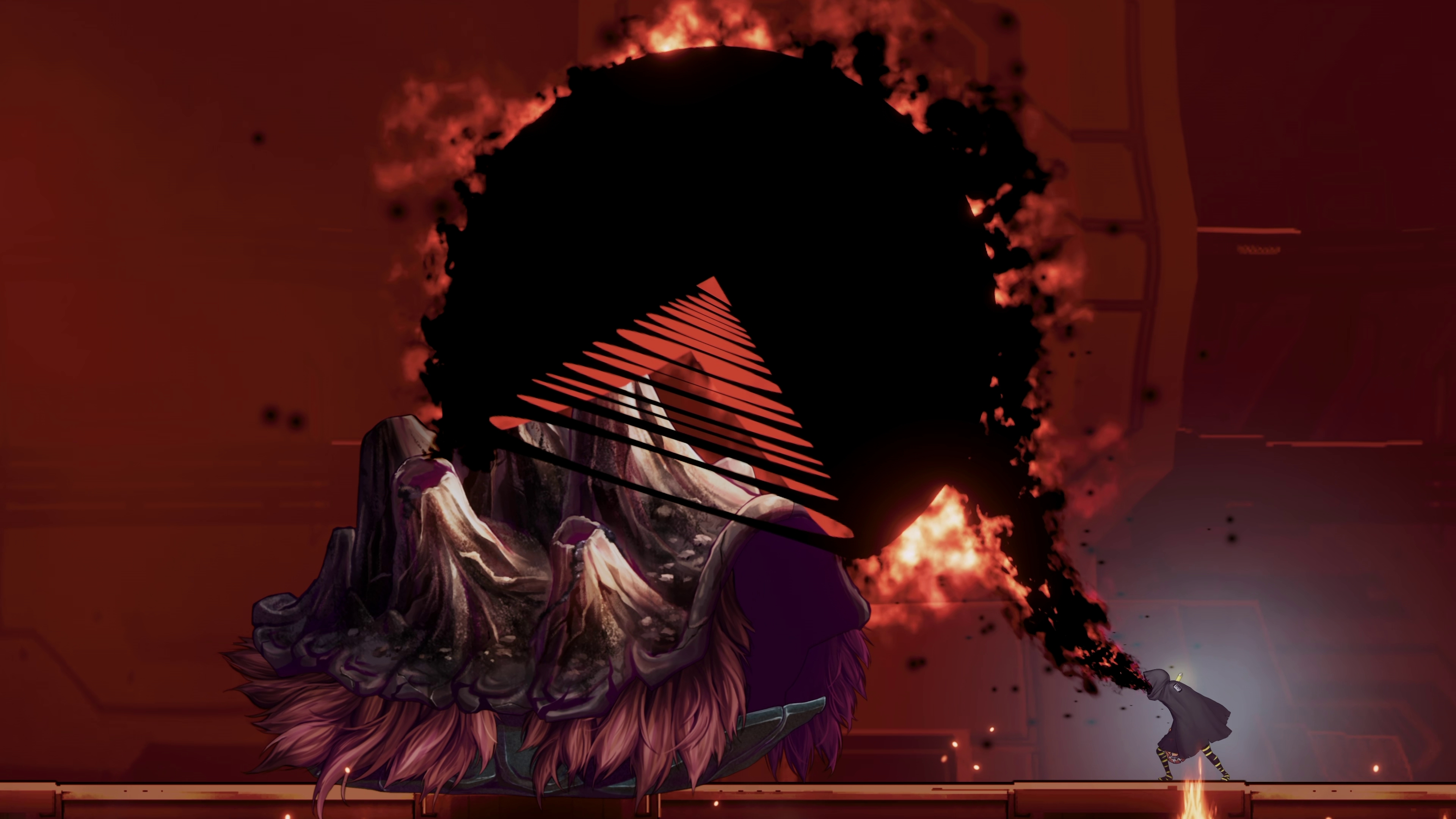 禍々しい巨大パックマンがボスを食い散らかす。完食後にゲップをするというお茶目な一面も