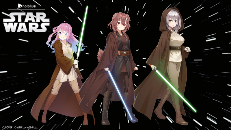 左から　姫森ルーナさん、戌神ころねさん、白銀ノエルさん