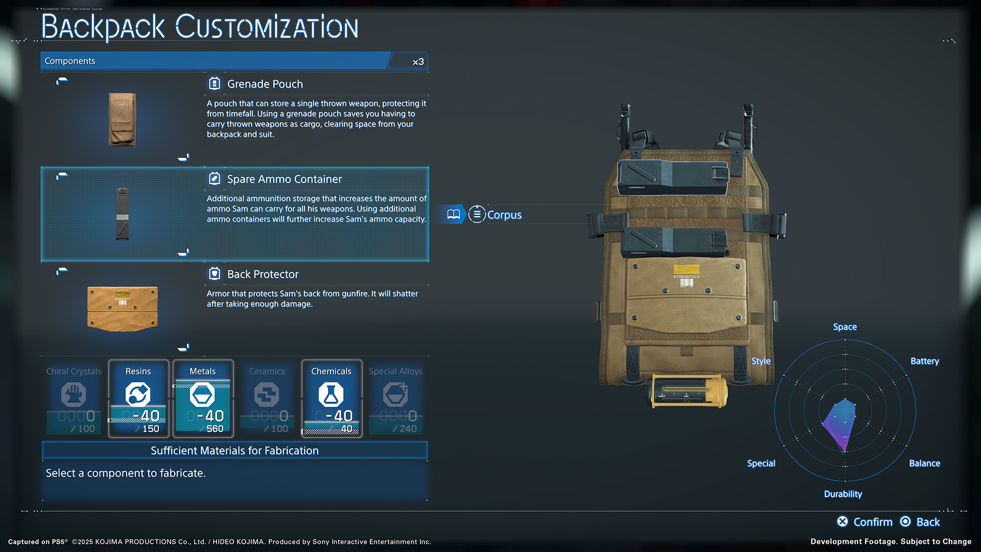 バックパックのカスタマイズ。本作では銃器の弾倉も装備できるようになった。こうした細やかな配慮が嬉しい