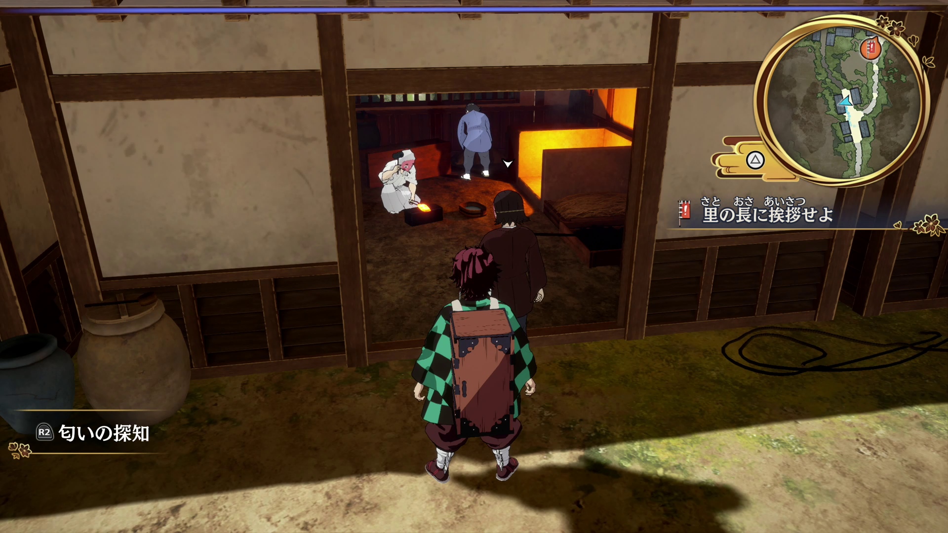 緻密に表現された刀鍛冶の里を自由に走り回れる