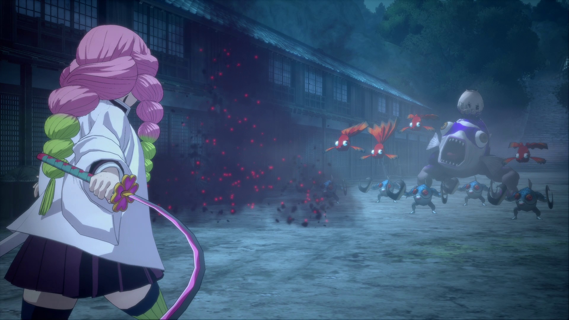 鬼を一定数倒すと中型や大型の鬼が登場し、ステージが進行していく