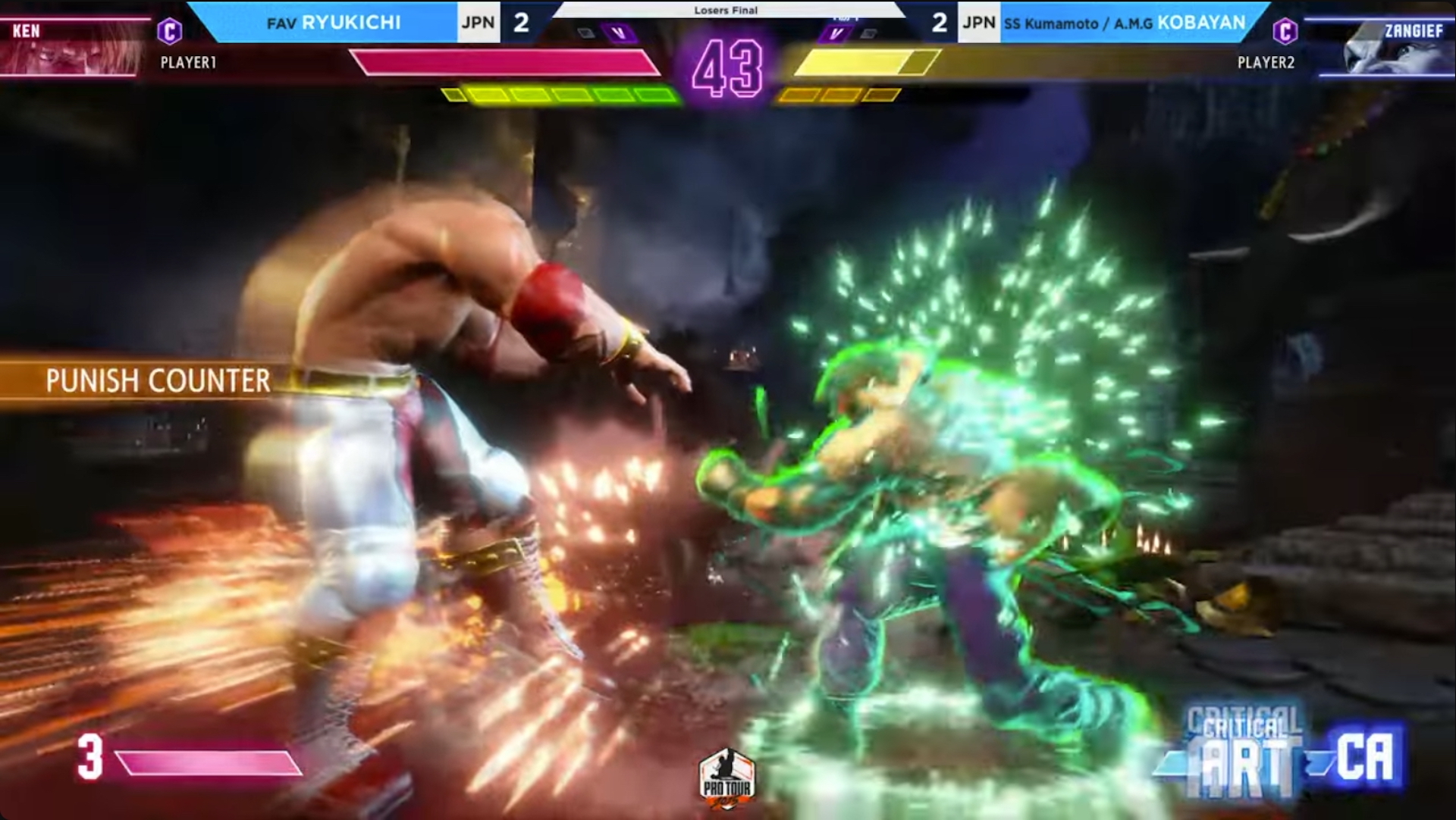 Losers Finalは、先ほどMenaRD選手に敗れ、再戦を挑みたいりゅうきち選手と、長い長いLosersのトーナメントを勝ち続けてきたこばやん選手の1戦。フルカウントまでもつれる激闘を、りゅうきち選手が制して勝利！Grand Finalへの進出を決めて、MenaRD選手に再挑戦する展開となった