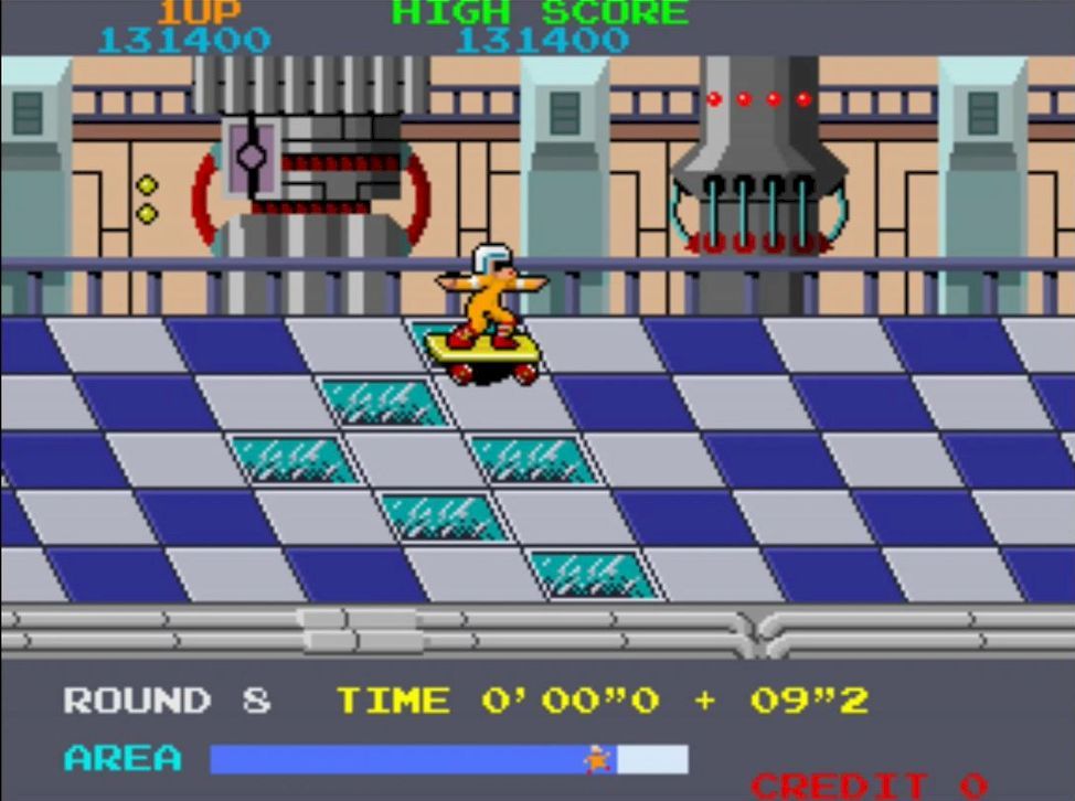 ランナーの位置をドット単位で、正確に縦のラインを合わせると、上下どちらの障害物にも当たらずにすり抜けることができる