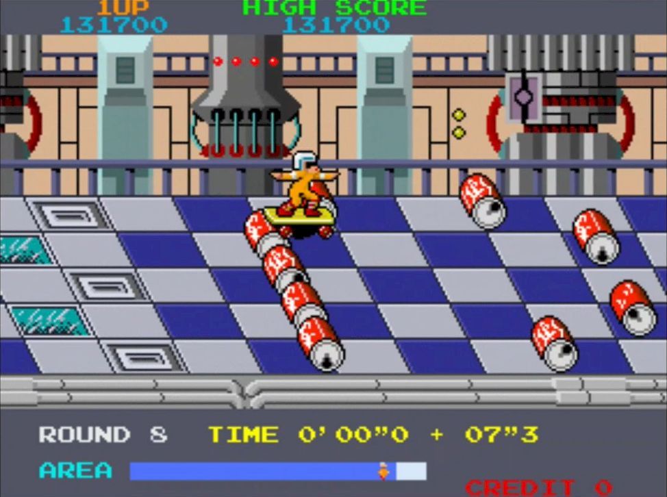 ランナーの位置をドット単位で、正確に縦のラインを合わせると、上下どちらの障害物にも当たらずにすり抜けることができる