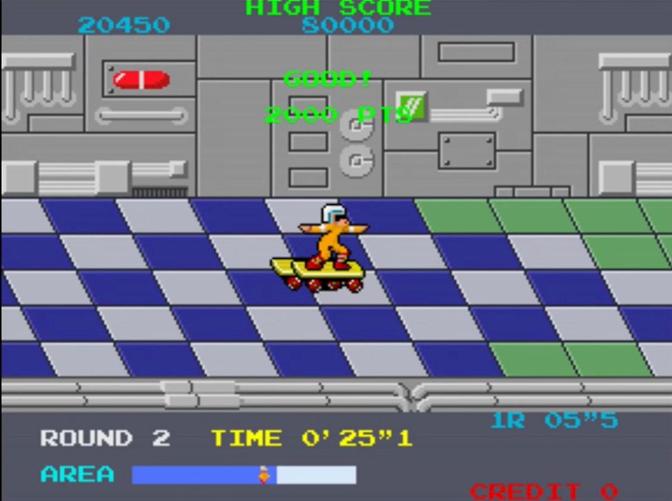 スケボーに乗ったまま、新たにスケボー乗り継ぐと2000点