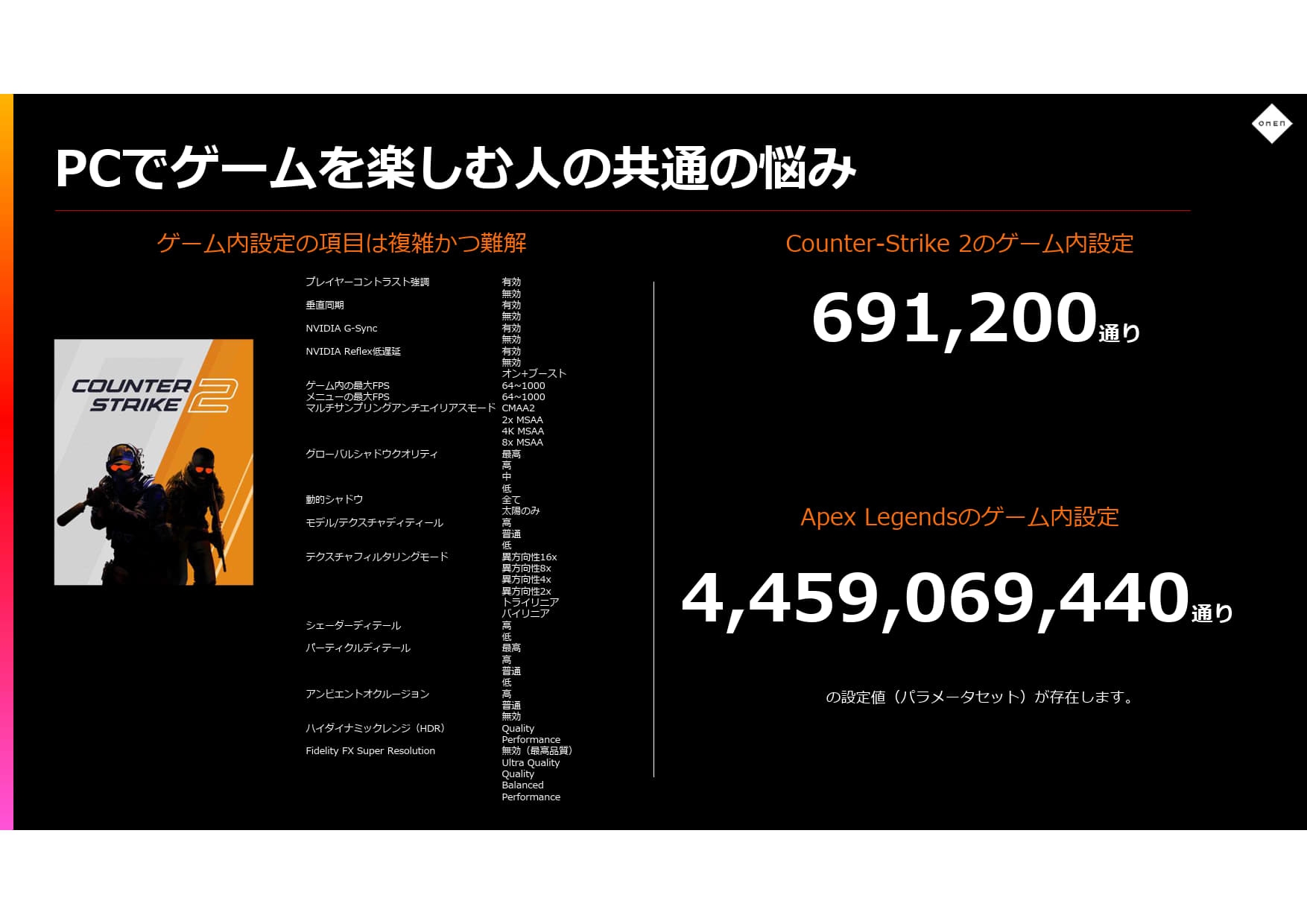 自身の環境にあわせて、ワンボタンでFPSを最大化できるのが「OMEN AI」だ
