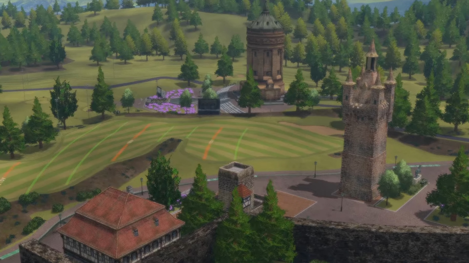 「ユーロクラシックゴルフコース」はヨーロッパっぽい中世の城など昔の建造物と自然が楽しめるコースとなっている