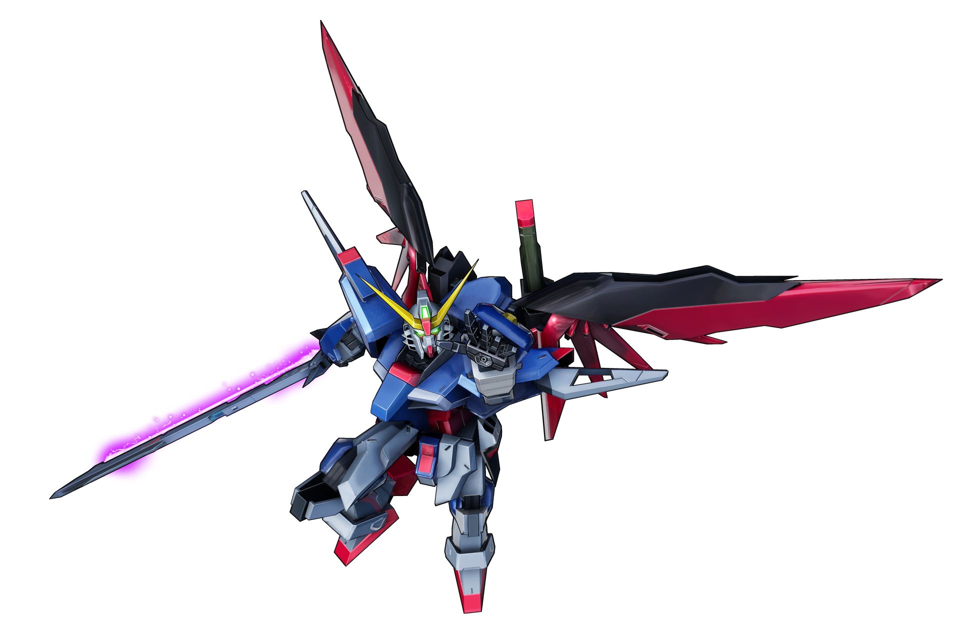 インパルスの各シルエットの性能を統合させ、デュートリオンビームと核エンジンであらゆる戦況に対応でき、ミラージュコロイド技術の応用で自機の残像を作り出す。シン専用機として開発される