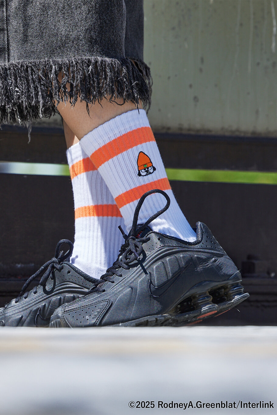 【Parappa The Rapper×LAROUTE】パラッパ ラッパー / ワンポイント刺繍ソックス / ラインソックス / パラッパ / PJベリー【WEB限定】/価格：1,980円