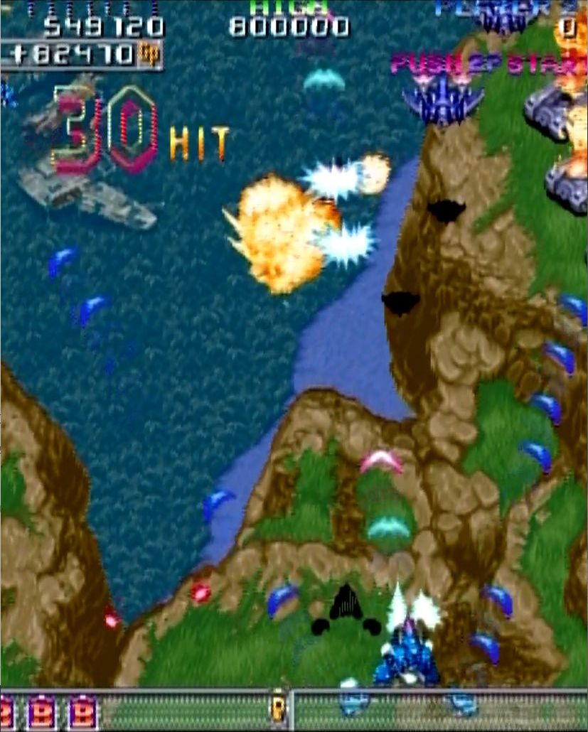 ザコ敵ばかりの場面でも、連続ヒットによって得点がどんどん跳ね上がる